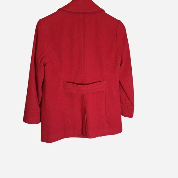 Eddie Bauer Women's Classic Vintage y2k Red Pea Coat - Picture 3 of 4